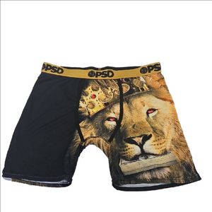 NWOT PSD Black & Gold Lion Crown Boxer Briefs